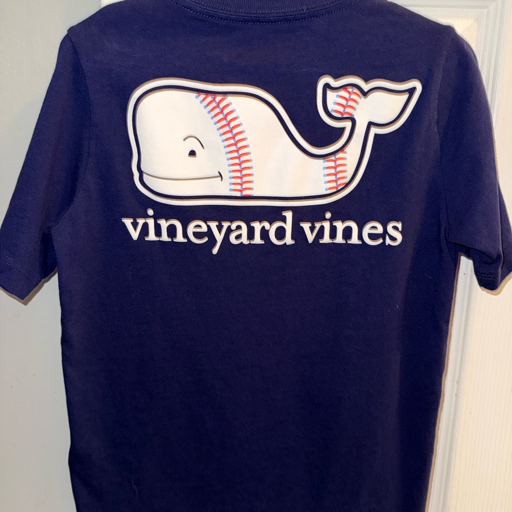 Vineyard Vines Navy Short-Sleeve Whale Baseball Graphic Tee